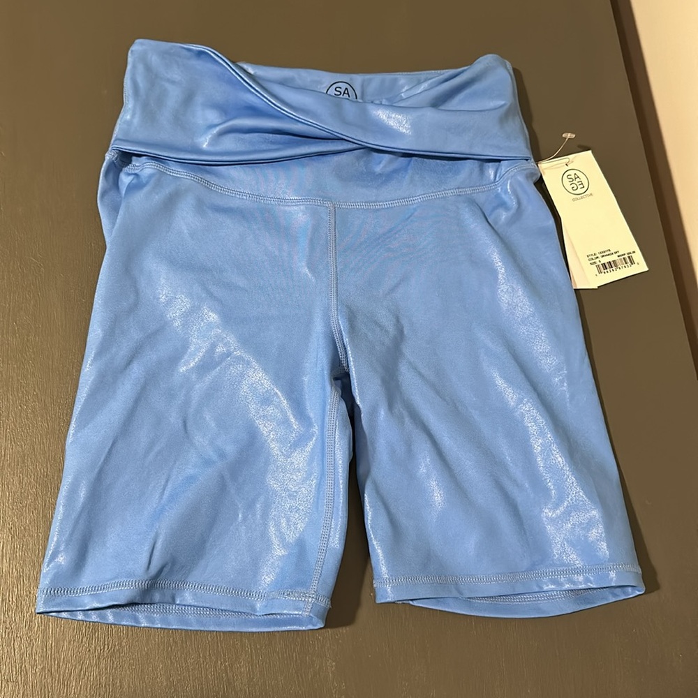 Sage Collective Biker Shorts Blue Foil Finishing (NWT)